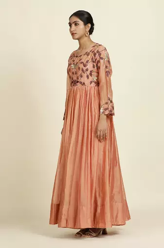 Peach Anarkali Set
