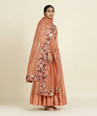 Peach Anarkali Set 4