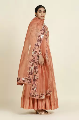 Peach Anarkali Set