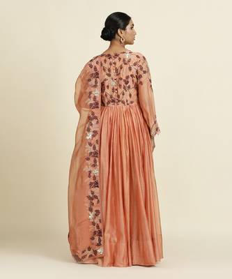 Peach Anarkali Set 5