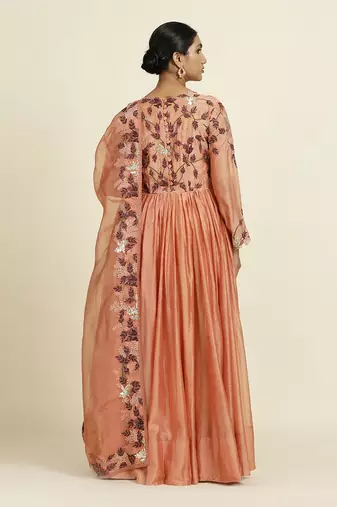 Peach Anarkali Set