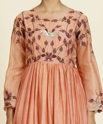 Peach Anarkali Set 7