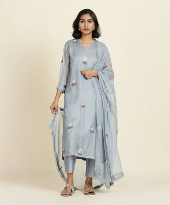 Pale Blue Kurti Set 1