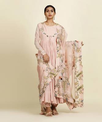 Baby Pink Anarkali Set 1