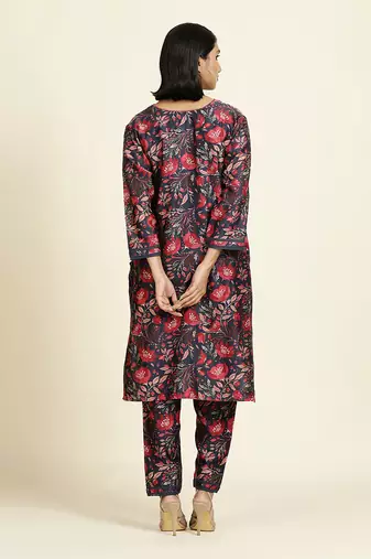 Navy Blue Kurti Set