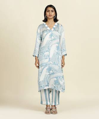 Dusty Blue Kurti Set 1