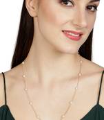 AQUASTREET Silver Plated  White Oval Pearl Necklace