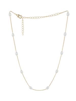 AQUASTREET Silver Plated  White Oval Pearl Necklace 2