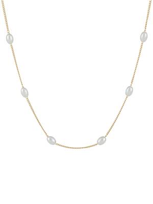 AQUASTREET Silver Plated  White Oval Pearl Necklace 3