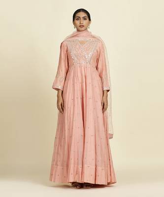Baby Pink Anarkali Set 1