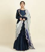 Navy Blue Anarkali Set