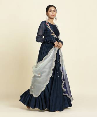 Navy Blue Anarkali Set 2