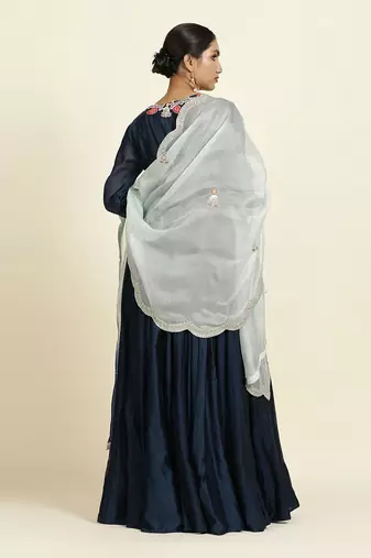Navy Blue Anarkali Set