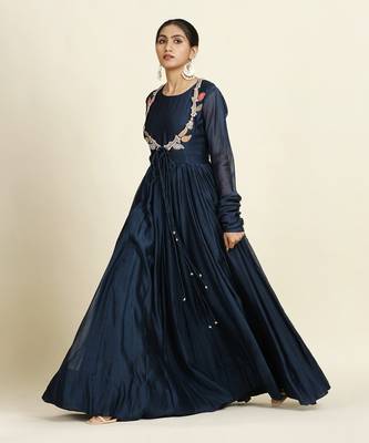 Navy Blue Anarkali Set 4