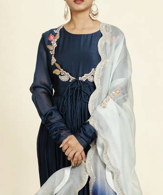 Navy Blue Anarkali Set 6