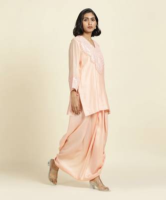 Powder Pink Short Kurti Set 3