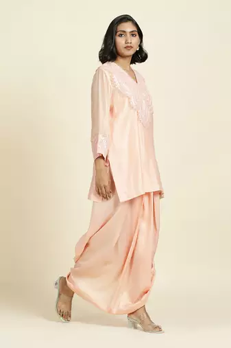 Powder Pink Short Kurti Set