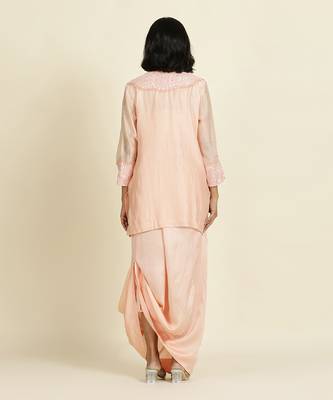 Powder Pink Short Kurti Set 4