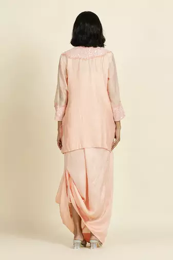 Powder Pink Short Kurti Set