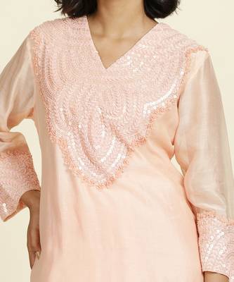 Powder Pink Short Kurti Set 6