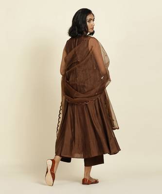Brown Flared Kurti Set 4