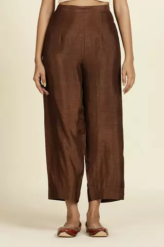 Brown Flared Kurti Set