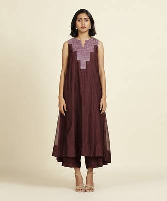 Purple Flared Kurti Set 2