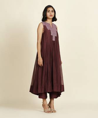 Purple Flared Kurti Set 4