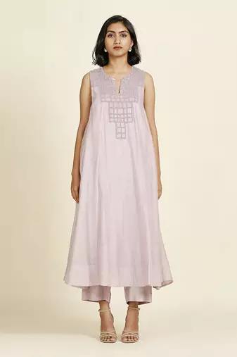 Lilac Flared Kurti Set