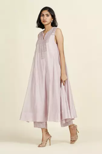 Lilac Flared Kurti Set