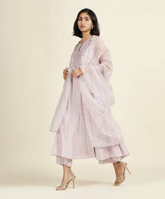 Lilac Flared Kurti Set 4