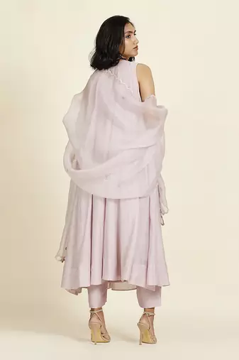 Lilac Flared Kurti Set
