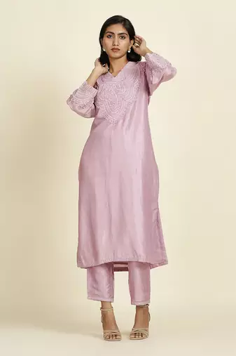Lilac Straight Kurti Set