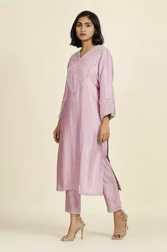 Lilac Straight Kurti Set