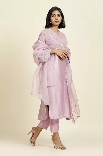 Lilac Straight Kurti Set
