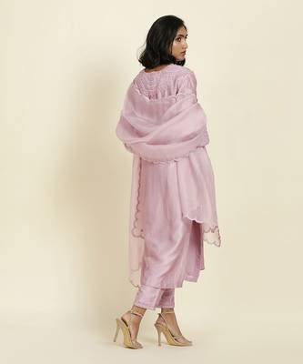 Lilac Straight Kurti Set 5