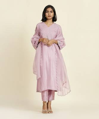 Lilac Straight Kurti Set 1