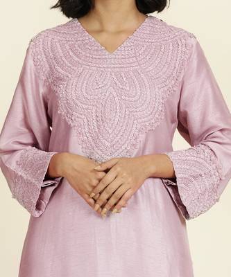 Lilac Straight Kurti Set 6