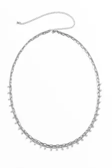 AQUASTREET Silver Toned Dual Strand Waist Chain