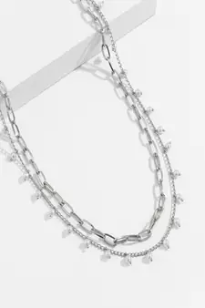 AQUASTREET Silver Toned Dual Strand Waist Chain
