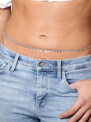 AQUASTREET Women Silver Toned Waist Chain 1