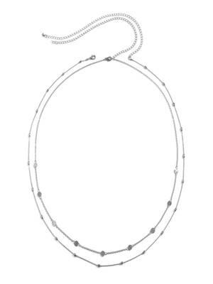 AQUASTREET Silver Toned Dual Strand Waist chain for women 2