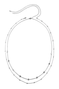 AQUASTREET Silver Toned Dual Strand Waist chain for women
