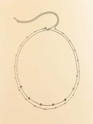 AQUASTREET Silver Toned Dual Strand Waist chain for women 3