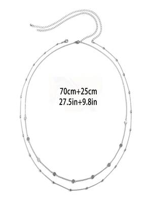 AQUASTREET Silver Toned Dual Strand Waist chain for women 4