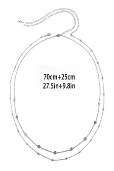AQUASTREET Silver Toned Dual Strand Waist chain for women