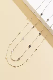 AQUASTREET Silver Toned Dual Strand Waist chain for women