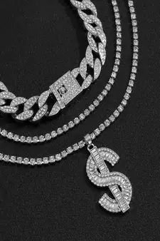 AQUASTREET Men Silver Toned Silver Plated Layered Necklace