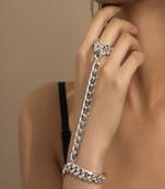 AQUASTREET Women Silver Plated Ring Bracelet