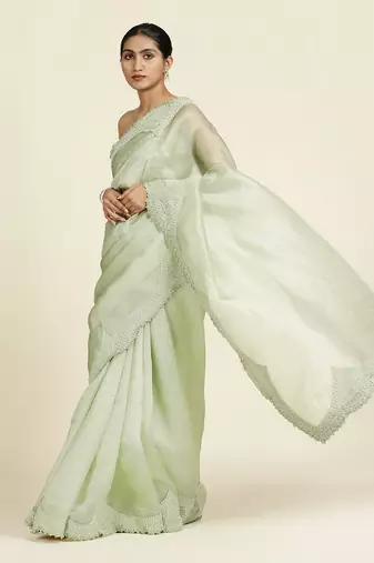 Sage Green Saree Set